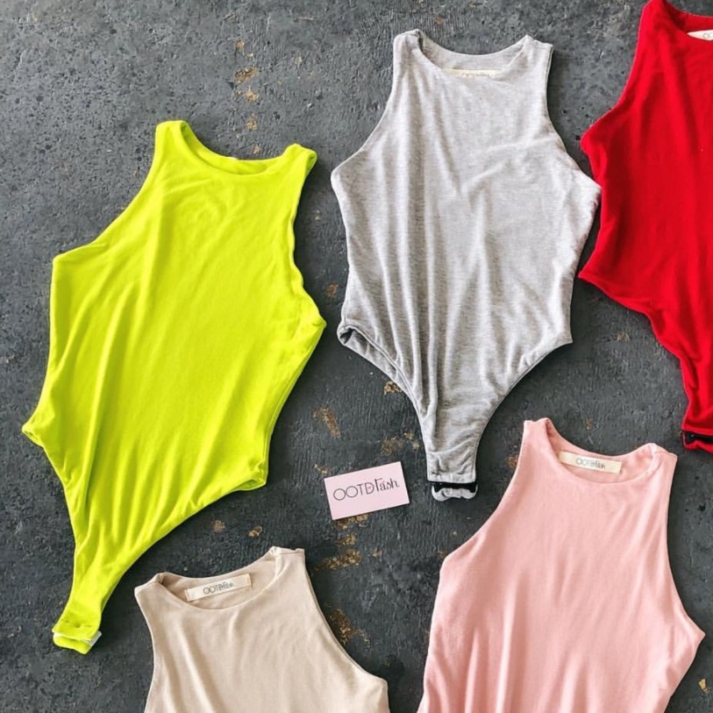 Tank bodysuit neon green